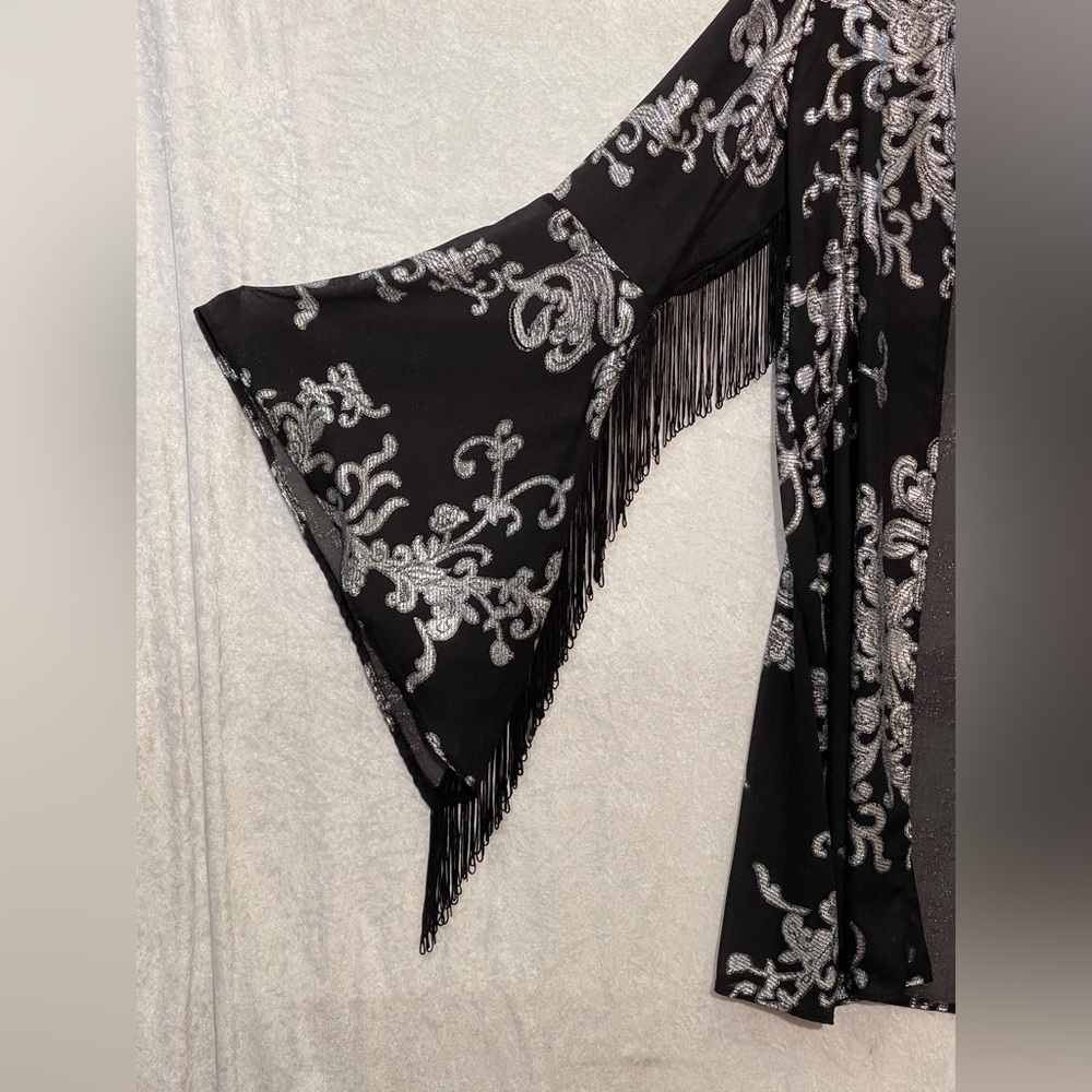 The Pretty Cult Black Kimono with Silver Accents - Picture 3 of 4